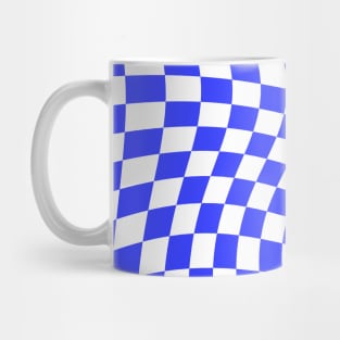 Twisted Checkered Square Pattern - Blue Tones Mug